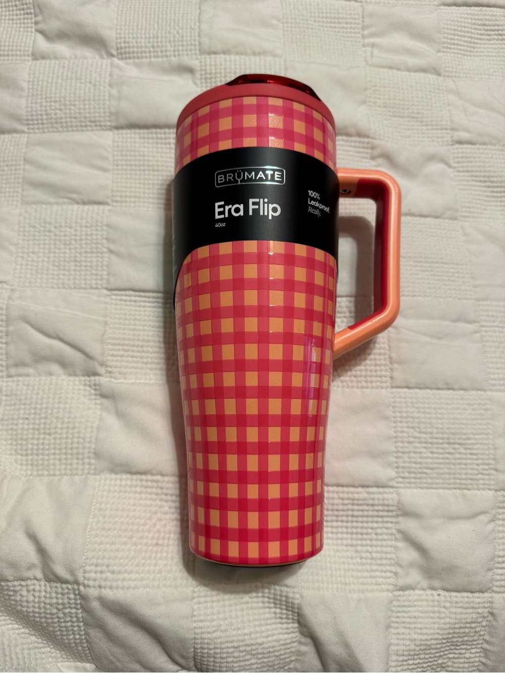 Brumate 40oz Era Flip Peach Gingham NWT